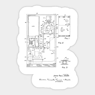 Power Transmission System for Sewing Machine Vintage Patent Hand Drawing Sticker